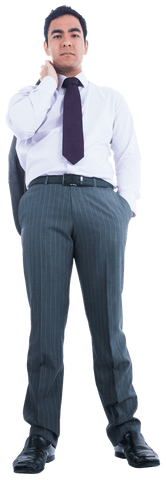Focused Biracial Businessman Portrait Transparent Background