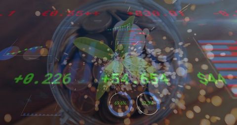 Digital Finance Growth Concept with Virtual Sparkles