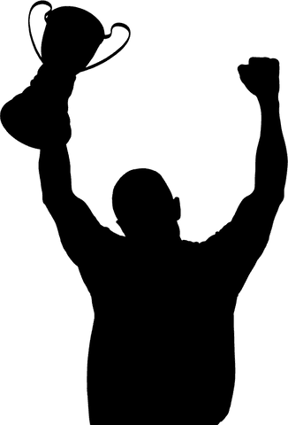 transparent silhouette athlete holding trophy celebrating victory - Download Free Stock Videos Pikwizard.com