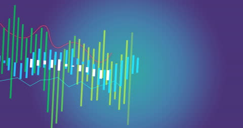 Digital Data Processing Visualization on Blue Background