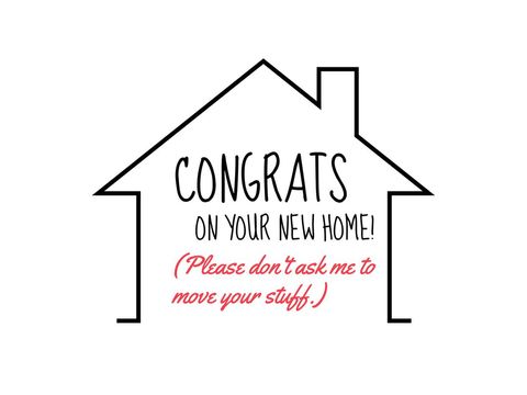 Humorous New Home Celebration with House Outline - Download Free Stock Templates Pikwizard.com