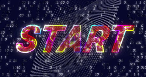 Digital Start Concept with Binary Coding Background