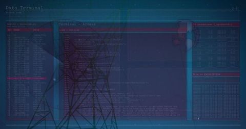 Digital Data Processing with Energy Infrastructure Overlay - Download Free Stock Images Pikwizard.com