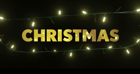 Festive christmas lights and text design