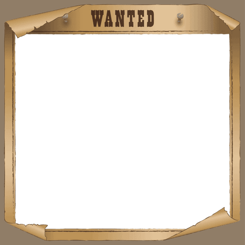Transparent western wanted poster rustic design on paper