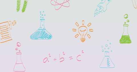 Colorful Scientific Education Icons and Symbols on White - Download Free Stock Images Pikwizard.com