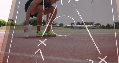 Athletic Strategy with Game Plan Overlay on Runner