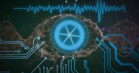 Digital Data Processing Concept with DNA and Circuit Board - Download Free Stock Images Pikwizard.com