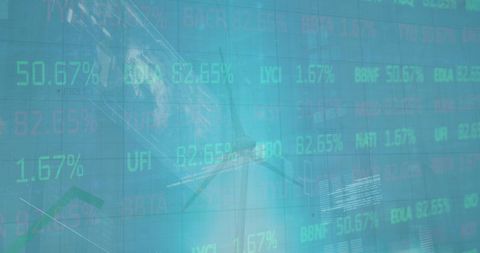 Financial Data and Sustainable Energy Business Concept