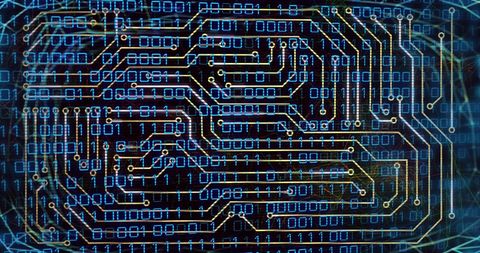 Futuristic Circuit Board with Binary Code Background - Download Free Stock Images Pikwizard.com