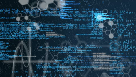 Digital Code and Data Processing Showcase in Blue Tones