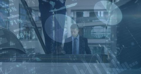 Global Business Analytics with Diverse Team Collaboration Concept