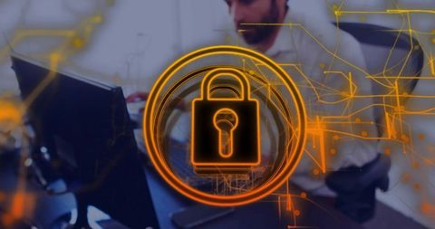 Cybersecurity Protection Over Office Worker Concept