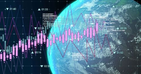 Globe with Digital Data Visualization and Analysis Concepts - Download Free Stock Images Pikwizard.com