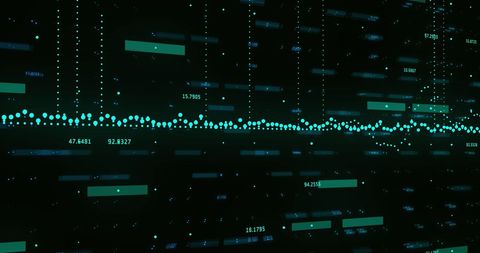 Futuristic Data Visualizations with Moving Digital Graphs on Black Background - Download Free Stock Images Pikwizard.com