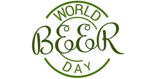 World Beer Day Celebratory Text Design in Green - Download Free Stock Images Pikwizard.com