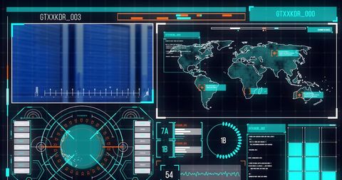 Digital Data Processing Interface with Servers and World Map Overlay - Download Free Stock Images Pikwizard.com