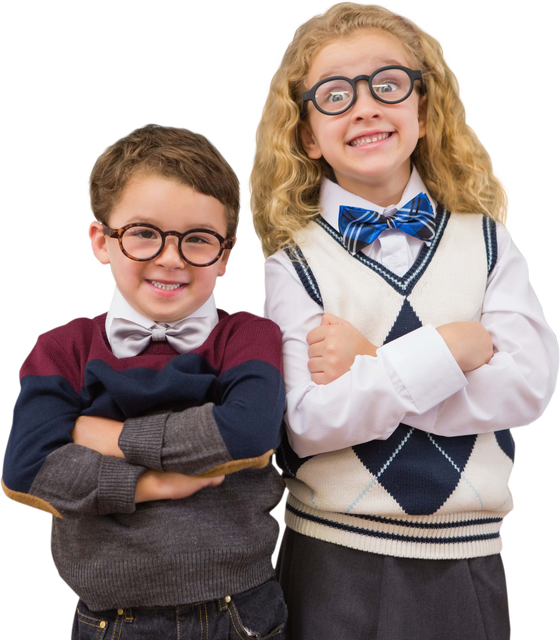 Smiling Schoolchildren with Glasses on Transparent Background - Download Free Stock Videos Pikwizard.com