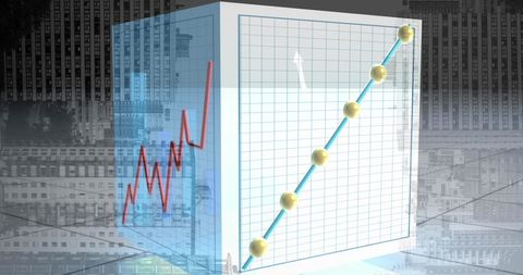 Elevated financial growth analysis depicted with modern 3d graphics