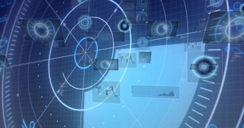 Futuristic Digital Data Processing Interface with Radar Scanning Display - Download Free Stock Images Pikwizard.com