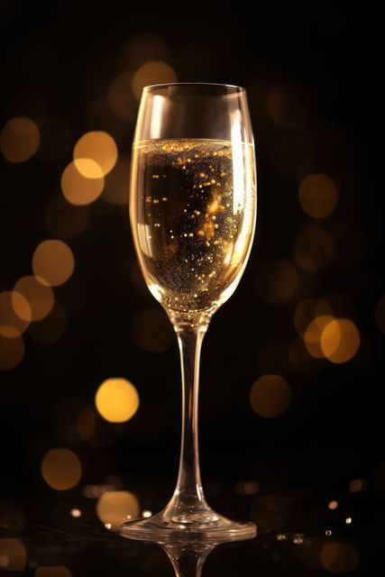 Champagne Glass with Sparkling Lights - Download Free Stock Images Pikwizard.com