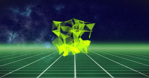 Abstract futuristic digital connections in virtual metaverse