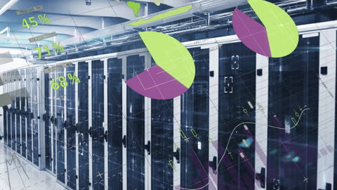 Animation of Data Analysis Over Modern Server Room