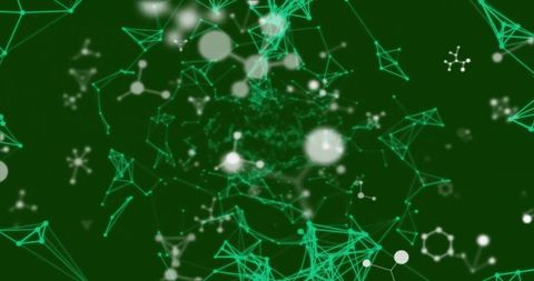Abstract Molecular Connections on a Green Background - Download Free Stock Images Pikwizard.com