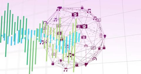 Abstract digital connectivity and data visualization sphere