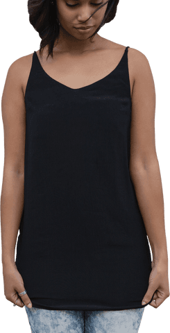 Transparent Sad Woman Looking Downwearing Stylish Black Dress