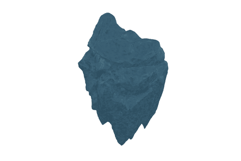 Abstract blue shape on transparent background, isolated illustration