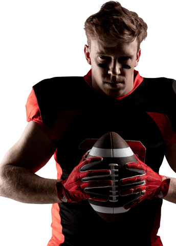 transparent emotive american football player holding ball - Download Free Stock Videos Pikwizard.com