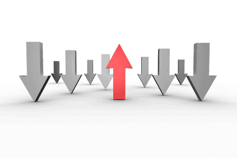 contrast of grey and red arrows highlighting leadership in transparent background - Download Free Stock Videos Pikwizard.com