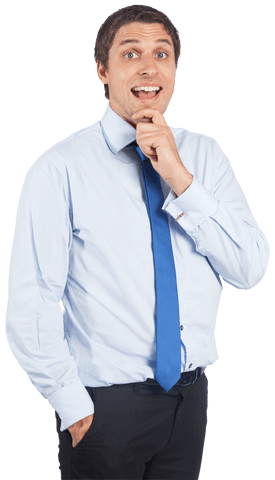 Confident Businessman Touching Chin Transparent Background - Download Free Stock Videos Pikwizard.com