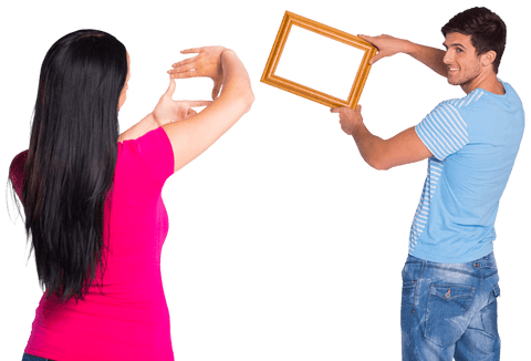transparent couple artfully displaying modern decorative frame - Download Free Stock Videos Pikwizard.com