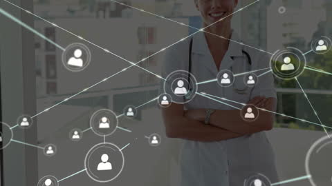 Connected Healthcare Professional in Digital Network