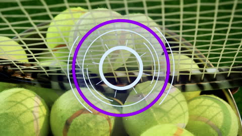 Dynamic Tennis Balls Interwoven with Digital Connectivity Icon