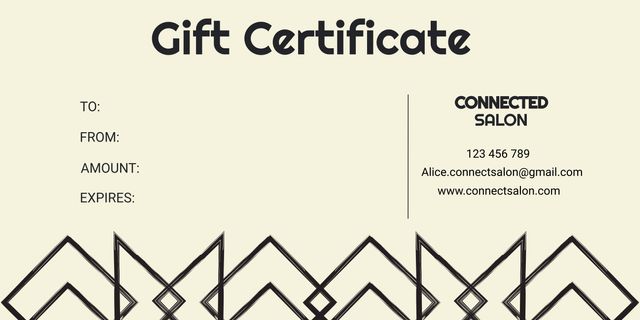 This minimalist gift certificate with abstract design is perfect for modern spas and beauty salons. The elegant and clean template makes it easy to personalize with recipient details, amount, and expiration date. Suitable for gifting beauty treatments, hair services, and spa sessions. Ideal for promotions, customer rewards, and festive giving.