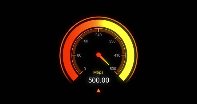 Digital Speedometer Showing High Internet Speed Mbps on Dark Background - Download Free Stock Images Pikwizard.com