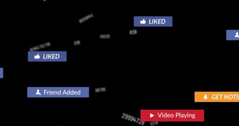 Social Media Notifications on Dynamic Screen - Download Free Stock Images Pikwizard.com