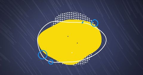 Abstract Digital Hologram with Yellow and Blue Shapes on Dark Background - Download Free Stock Images Pikwizard.com