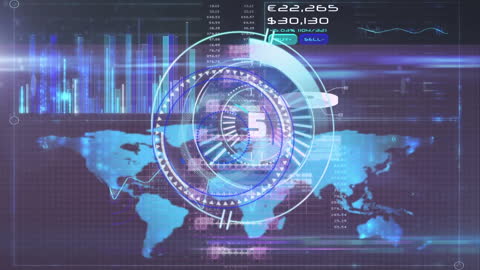 Futuristic Digital Interface with Dynamic Data Visualization