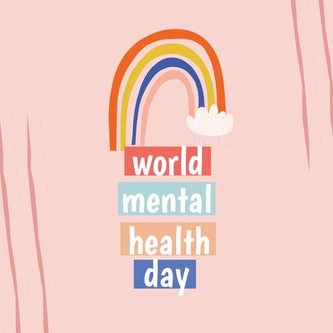 world mental health day celebration with colorful rainbow - Download Free Stock Templates Pikwizard.com