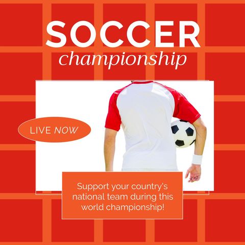Soccer Championship Promotion with Player Holding Ball - Download Free Stock Templates Pikwizard.com