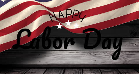 Labor Day Greeting with U.S. Flag Animation
