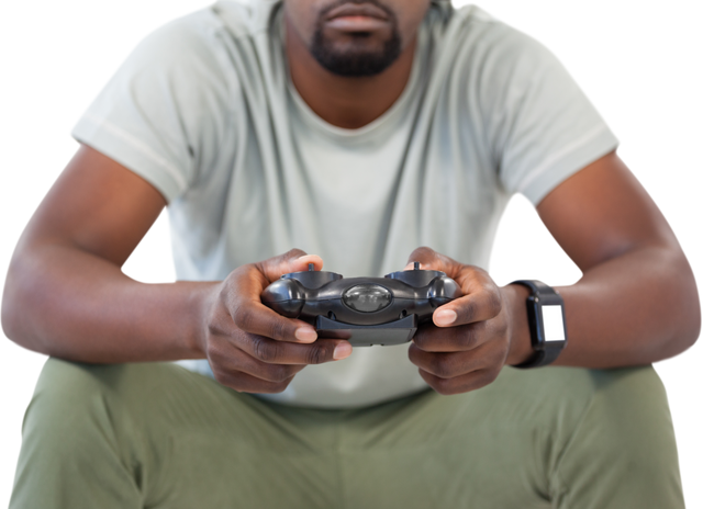 Transparent Mid Section of Man Playing Video Game with Controller - Download Free Stock Videos Pikwizard.com