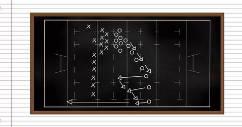 Rugby Chalkboard Strategy on Lined Paper Background - Download Free Stock Images Pikwizard.com
