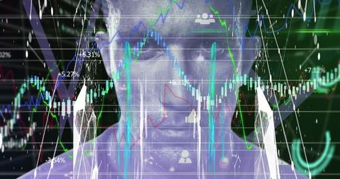 Digital Interface Overlay with Abstract Data Visualization