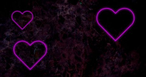 Pink Neon Hearts on Cherry Blossom Background - Download Free Stock Images Pikwizard.com