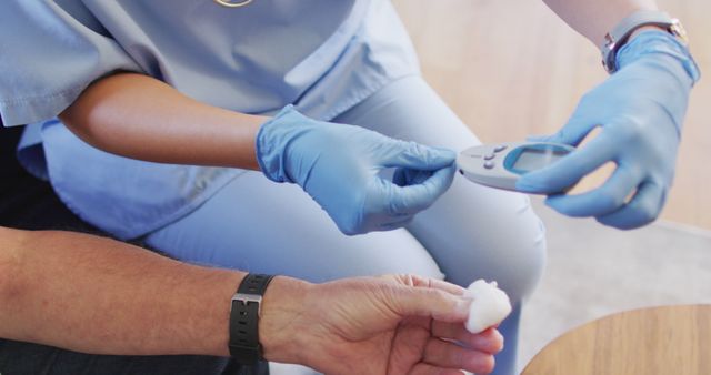 Nurse Conducting Blood Sugar Test at Medical Checkup - Download Free Stock Images Pikwizard.com